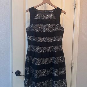 Gianni Bini Black and White Floral Mini Dress